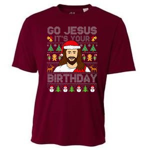 Go Jesus ItS Your Birthday Ugly Christmas Sweater Funny Cooling Performance Crew T-Shirt