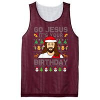 Go Jesus ItS Your Birthday Ugly Christmas Sweater Funny Mesh Reversible Basketball Jersey Tank