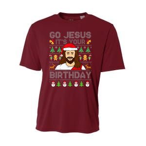 Go Jesus ItS Your Birthday Ugly Christmas Sweater Funny Performance Sprint T-Shirt