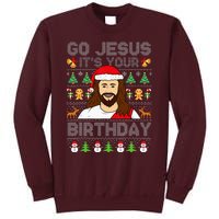 Go Jesus ItS Your Birthday Ugly Christmas Sweater Funny Tall Sweatshirt