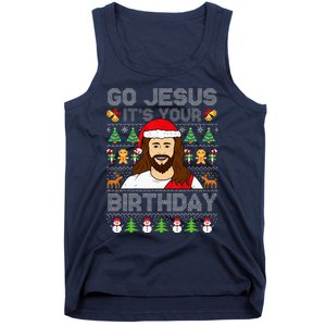 Go Jesus ItS Your Birthday Ugly Christmas Sweater Funny Tank Top