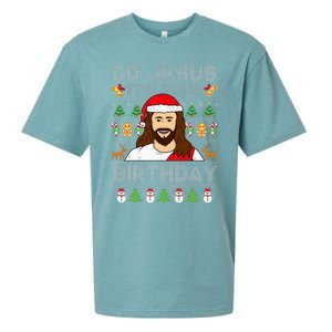 Go Jesus ItS Your Birthday Ugly Christmas Sweater Funny Sueded Cloud Jersey T-Shirt