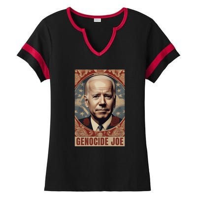 Genocide Joe Impeach Biden Palestine Gaza Ladies Halftime Notch Neck Tee