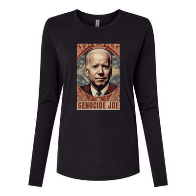 Genocide Joe Impeach Biden Palestine Gaza Womens Cotton Relaxed Long Sleeve T-Shirt