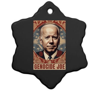 Genocide Joe Impeach Biden Palestine Gaza Ceramic Star Ornament