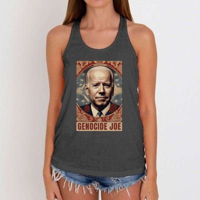 Genocide Joe Impeach Biden Palestine Gaza Women's Knotted Racerback Tank