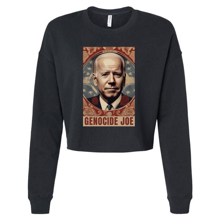 Genocide Joe Impeach Biden Palestine Gaza Cropped Pullover Crew