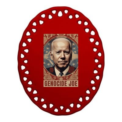 Genocide Joe Impeach Biden Palestine Gaza Ceramic Oval Ornament