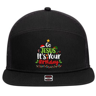 Go Jesus Its Your Birthday Funny Christmas 7 Panel Mesh Trucker Snapback Hat