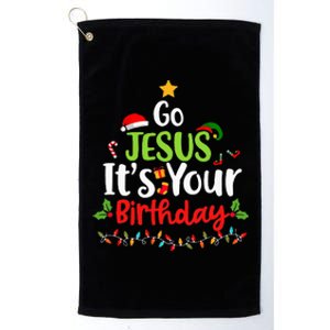 Go Jesus Its Your Birthday Funny Christmas Platinum Collection Golf Towel