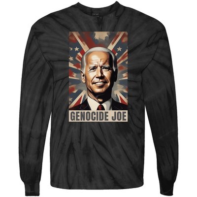 Genocide Joe Impeach Biden Palestine Gaza Tie-Dye Long Sleeve Shirt