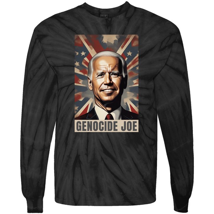 Genocide Joe Impeach Biden Palestine Gaza Tie-Dye Long Sleeve Shirt