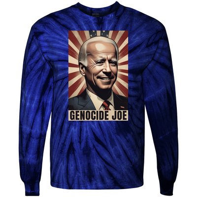 Genocide Joe Impeach Biden Palestine Gaza Tie-Dye Long Sleeve Shirt