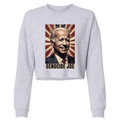 Genocide Joe Impeach Biden Palestine Gaza Cropped Pullover Crew