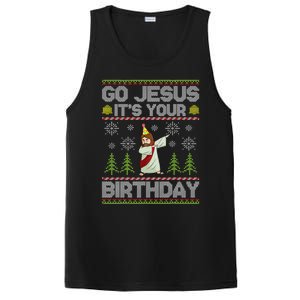 Go Jesus it's Your Birthday Ugly Christmas Sweater PosiCharge Competitor Tank