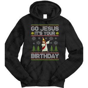 Go Jesus it's Your Birthday Ugly Christmas Sweater Tie Dye Hoodie