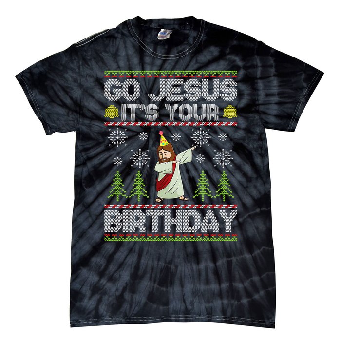 Go Jesus it's Your Birthday Ugly Christmas Sweater Tie-Dye T-Shirt