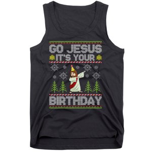 Go Jesus it's Your Birthday Ugly Christmas Sweater Tank Top