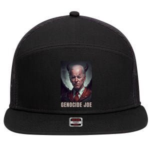 Genocide Joe Impeach Biden Palestine Gaza 7 Panel Mesh Trucker Snapback Hat