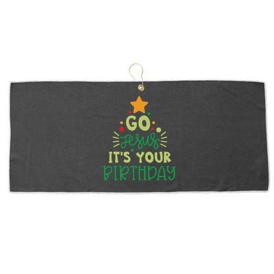 Go Jesus Its Your Birthday Christmas Large Microfiber Waffle Golf Towel