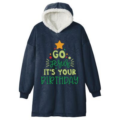 Go Jesus Its Your Birthday Christmas Hooded Wearable Blanket