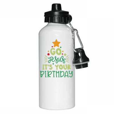 Go Jesus Its Your Birthday Christmas Aluminum Water Bottle