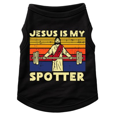 Gym Jesus Is My Spotter Christian Workout Lifting Doggie Tank