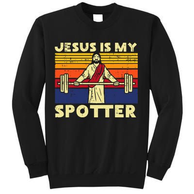 Gym Jesus Is My Spotter Christian Workout Lifting Sweatshirt