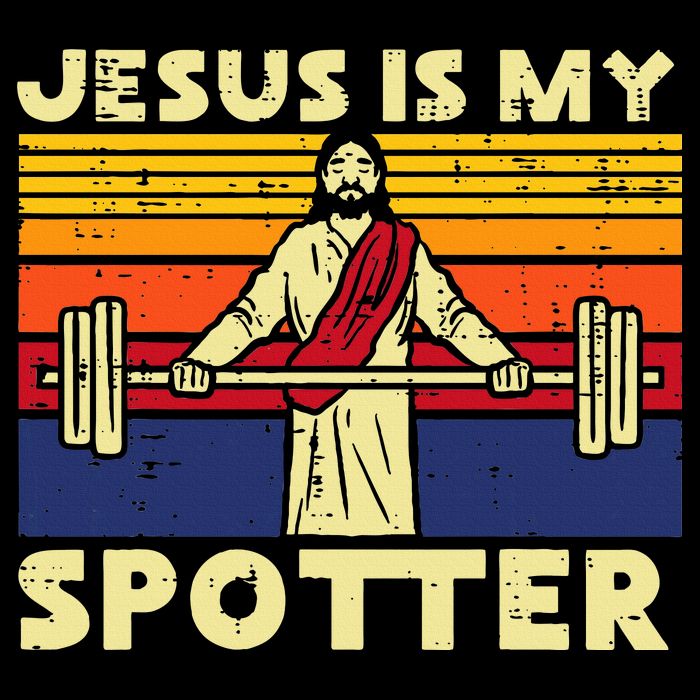 Gym Jesus Is My Spotter Christian Workout Lifting 16 in Basic Backpack