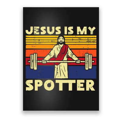 Gym Jesus Is My Spotter Christian Workout Lifting Poster