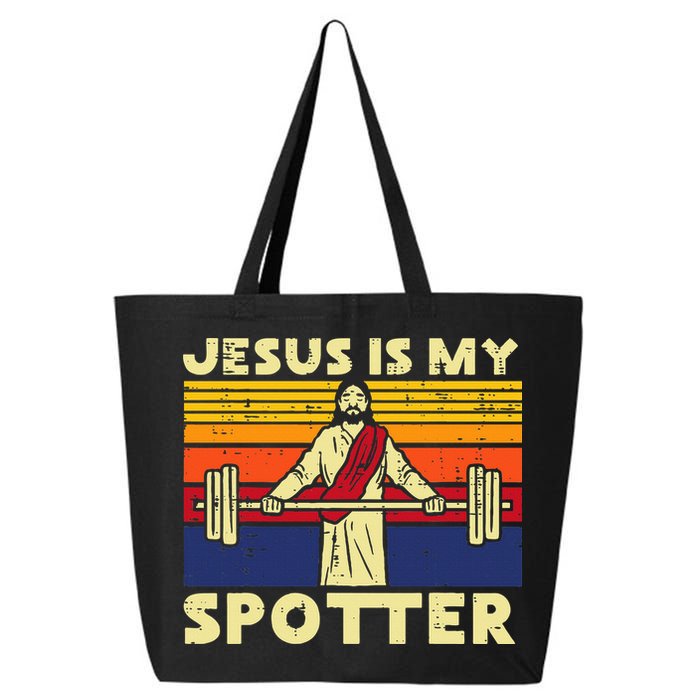Gym Jesus Is My Spotter Christian Workout Lifting 25L Jumbo Tote
