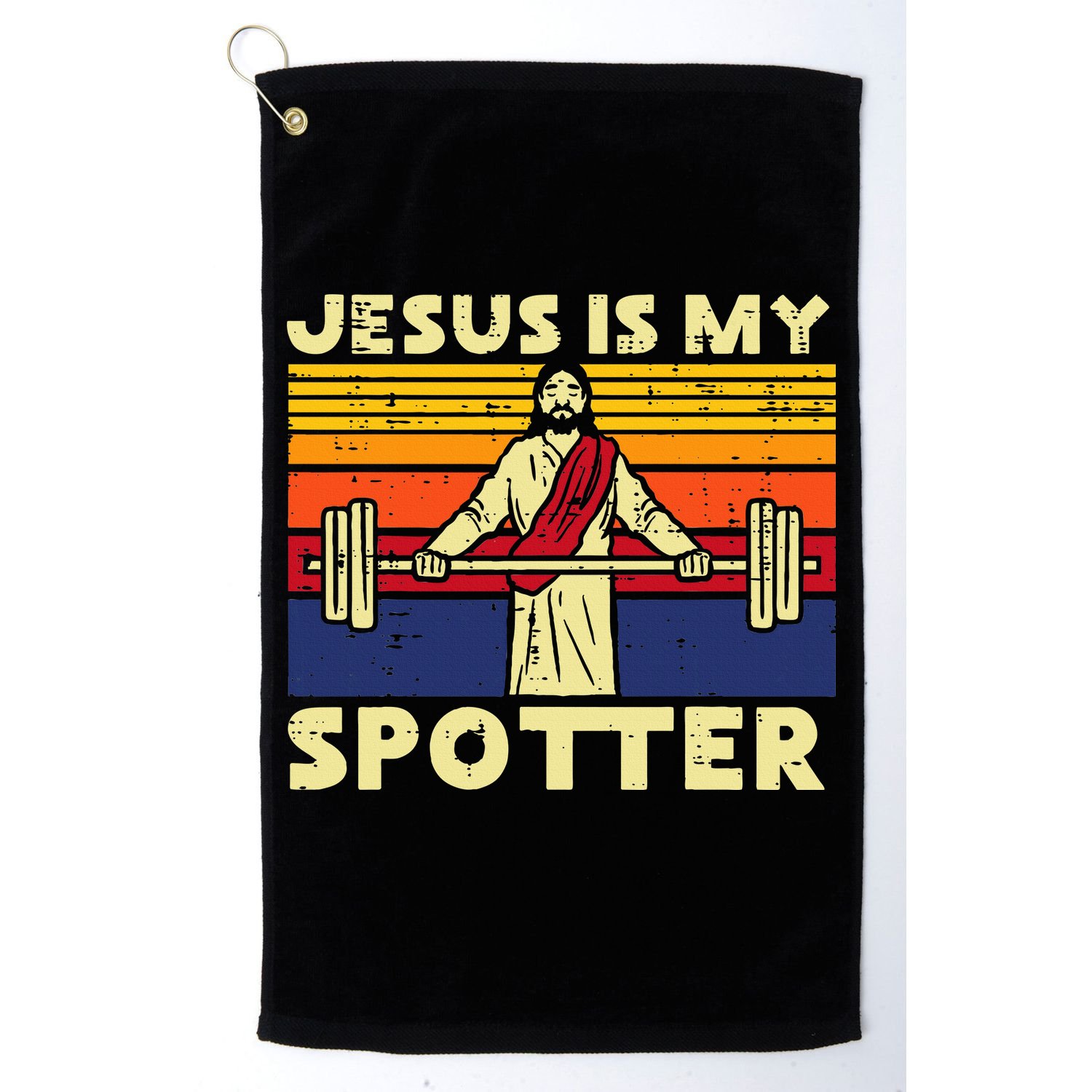 Gym Jesus Is My Spotter Christian Workout Lifting Golf Towel