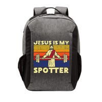 Gym Jesus Is My Spotter Christian Workout Lifting Vector Backpack