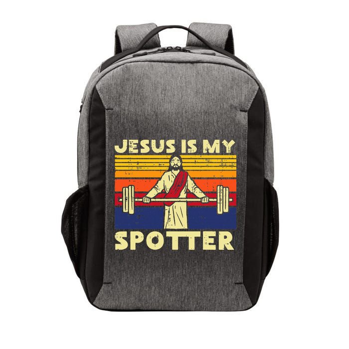 Gym Jesus Is My Spotter Christian Workout Lifting Vector Backpack