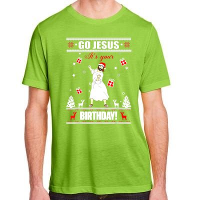 Go Jesus ItS Your Birthday Funny Christian Ugly Christmas Adult ChromaSoft Performance T-Shirt