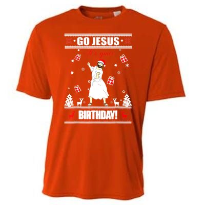 Go Jesus ItS Your Birthday Funny Christian Ugly Christmas Cooling Performance Crew T-Shirt