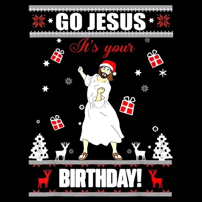 Go Jesus ItS Your Birthday Funny Christian Ugly Christmas Cooling Performance Crew T-Shirt
