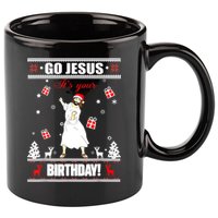 Go Jesus ItS Your Birthday Funny Christian Ugly Christmas 11oz C Handle Ceramic Mug