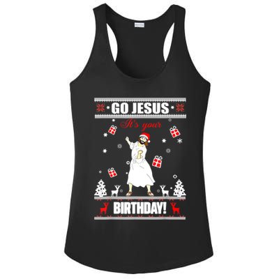 Go Jesus ItS Your Birthday Funny Christian Ugly Christmas Ladies PosiCharge Competitor Racerback Tank