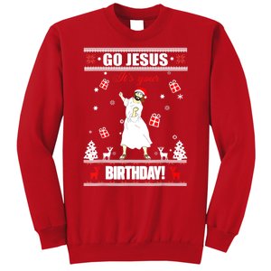 Go Jesus ItS Your Birthday Funny Christian Ugly Christmas Sweatshirt