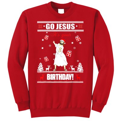 Go Jesus ItS Your Birthday Funny Christian Ugly Christmas Sweatshirt