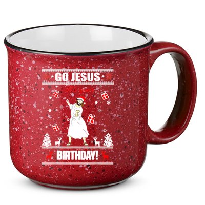 Go Jesus ItS Your Birthday Funny Christian Ugly Christmas 15oz Campfire Ceramic Mug