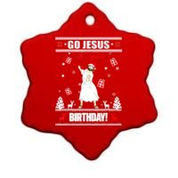 Go Jesus ItS Your Birthday Funny Christian Ugly Christmas Ceramic Star Ornament