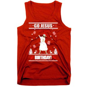 Go Jesus ItS Your Birthday Funny Christian Ugly Christmas Tank Top