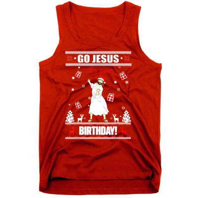 Go Jesus ItS Your Birthday Funny Christian Ugly Christmas Tank Top