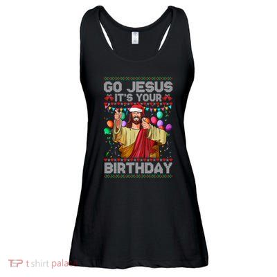 Go Jesus ItS Your Birthday Ugly Christmas Sweater Funny Ladies Essential Flowy Tank