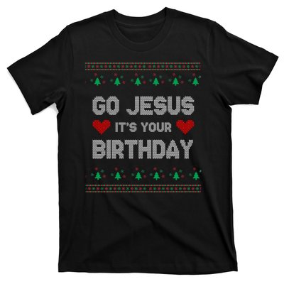 Go Jesus It's Your Birthday Ugly Christmas Party T-Shirt