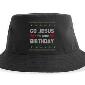 Go Jesus It's Your Birthday Ugly Christmas Party Sustainable Bucket Hat