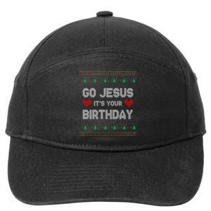 Go Jesus It's Your Birthday Ugly Christmas Party 7-Panel Snapback Hat