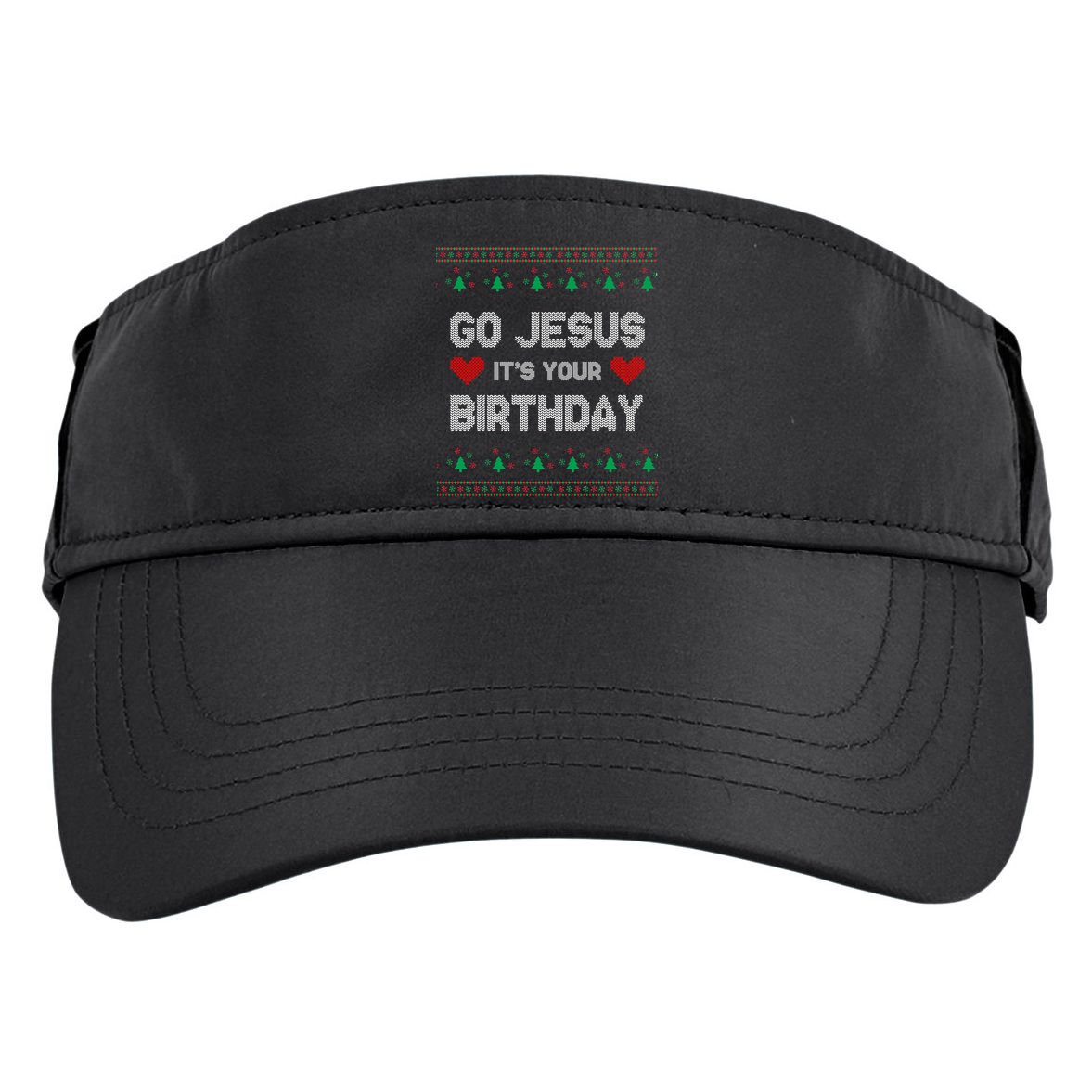 Go Jesus It's Your Birthday Ugly Christmas Party Adult Drive Performance Visor